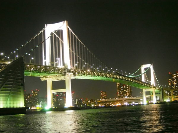 ライトアップされた橋と夜景