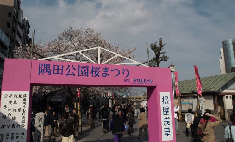 隅田公園桜まつり会場入口
