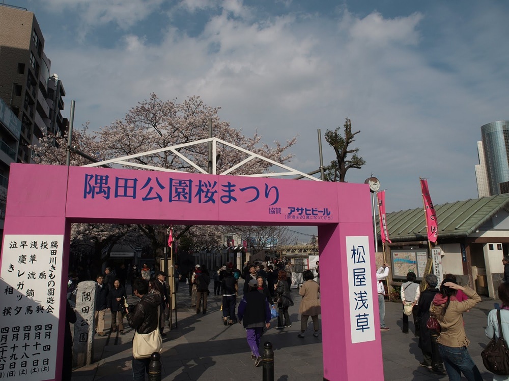 隅田公園桜まつり会場入口
